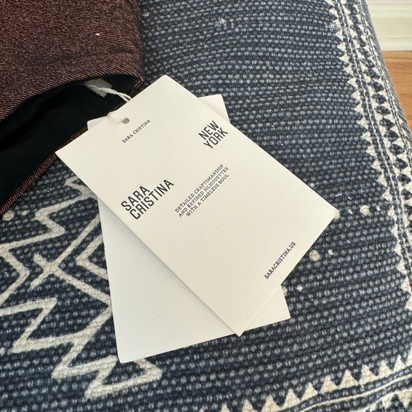 NWT SARA CRISTINA One Shoulder High Waisted Bikini - Metallic Shiny Brown XS/S - Picture 10 of 16